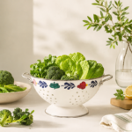 آبکش لعابی گلدار