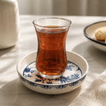 استکان نعلبکی فلاور آبی