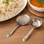 کفگیر ملاقه استیل دسته کوتاه